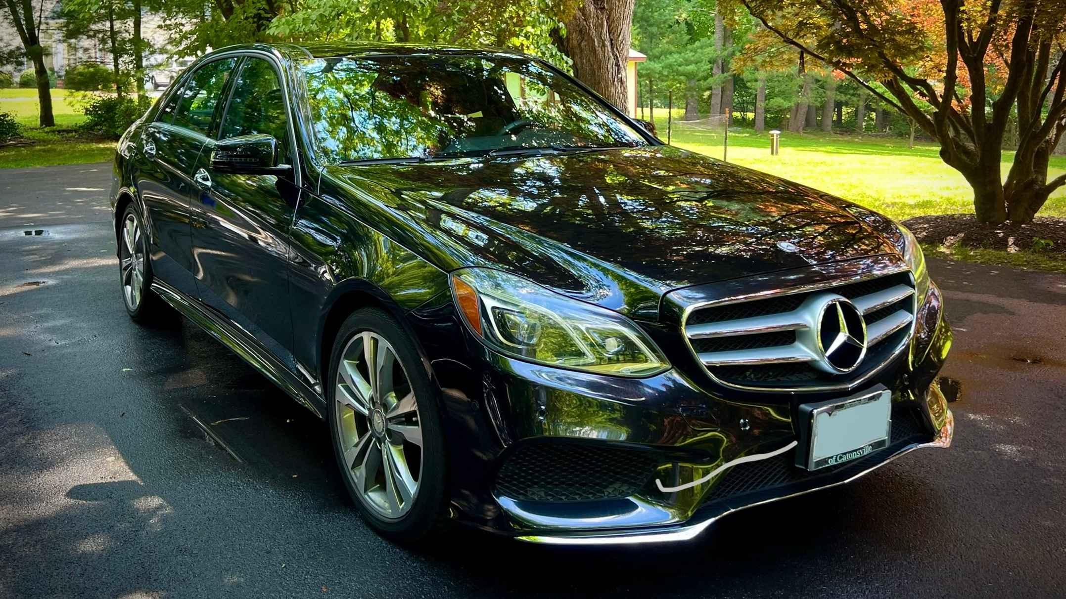 Freshly detailed black mercedes