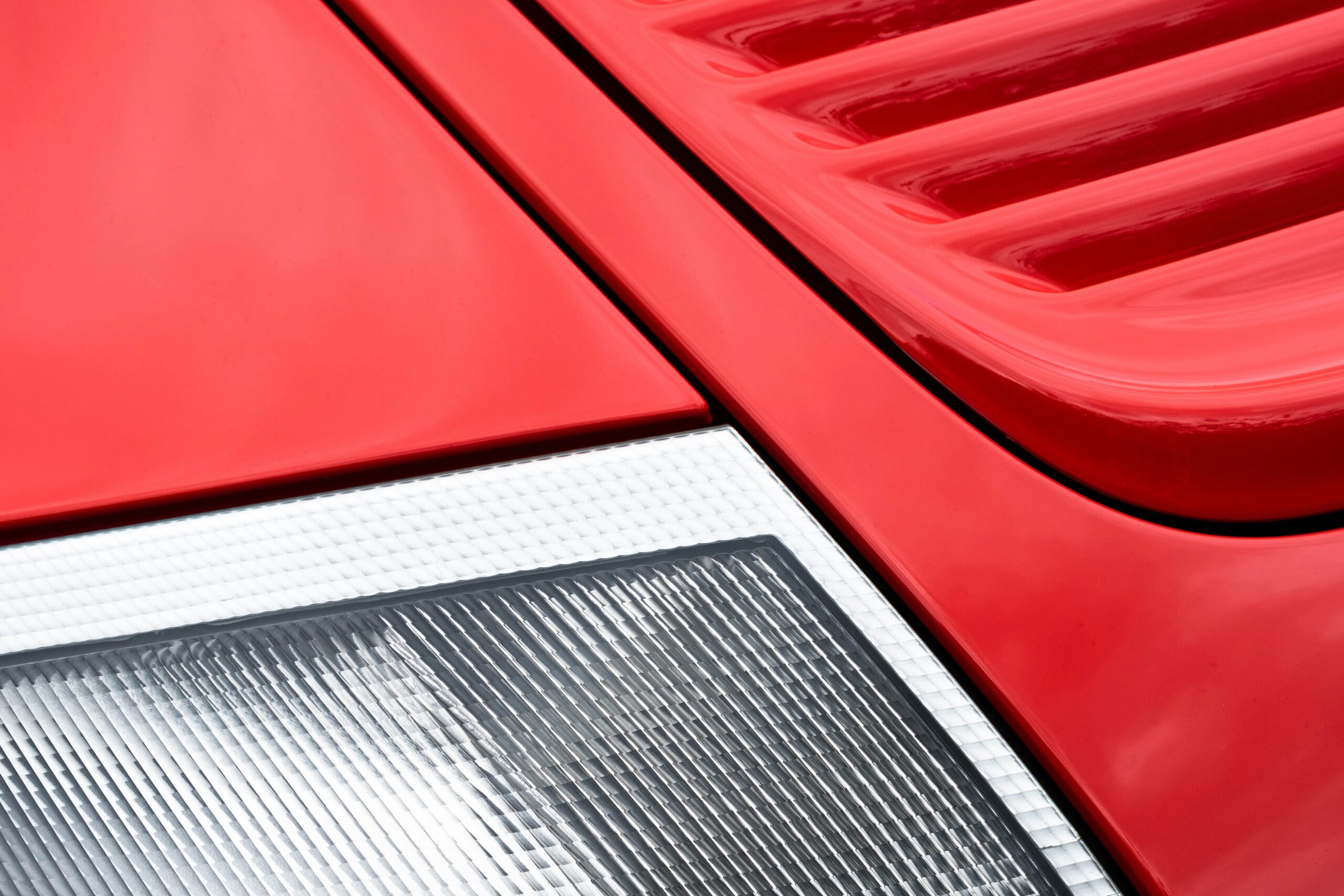 macro photo of a red car